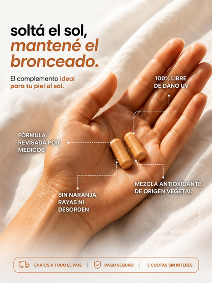 LYNVIA GLOW+ Vitaminas Bronceadoras - 60 Cápsulas