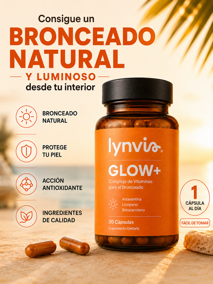 LYNVIA GLOW+ Vitaminas Bronceadoras - 60 Cápsulas